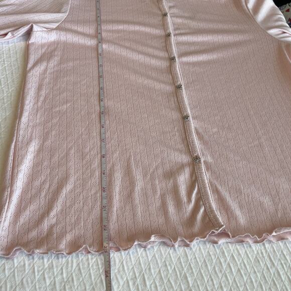 NWT Como Coquette Y2K Pink Bow Button Detail Knit Top Soft Girl Romantic Size M - Picture 6 of 9